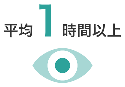 平均1時間以上